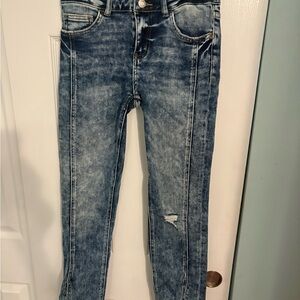 Women's Skinny Acid Wash Jeans - Stretch Slim Fit